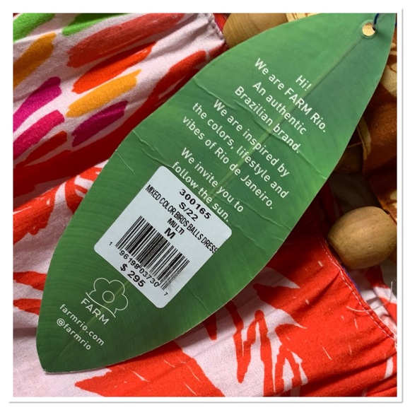 NWT Farm Rio Mixed Color Birds Balls Maxi Dress Red Multicolor Medium - Picture 12 of 15